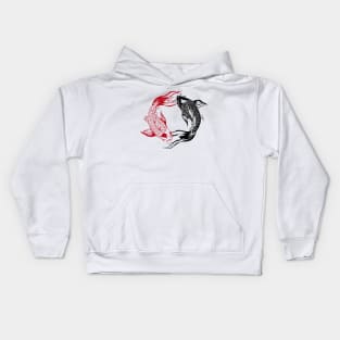 Two Koi Fish Japanese yinyang Kids Hoodie